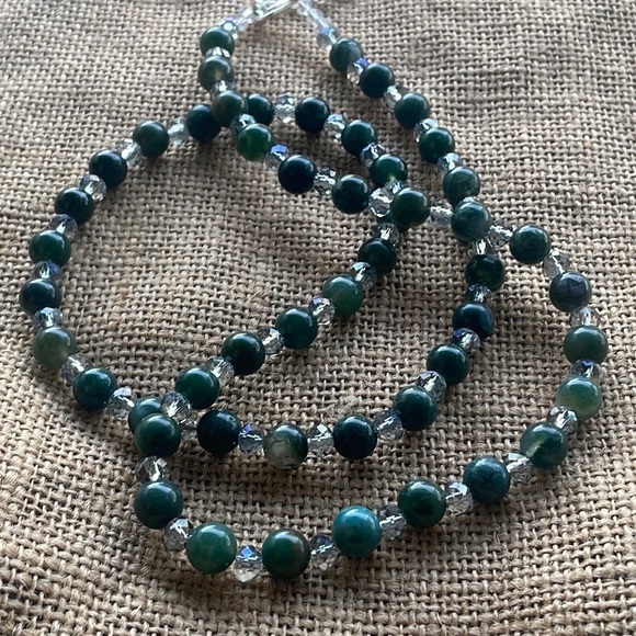 Real Green Aventurine Stone & Crystal beads New Handmade Extension adjustable - Picture 7 of 8